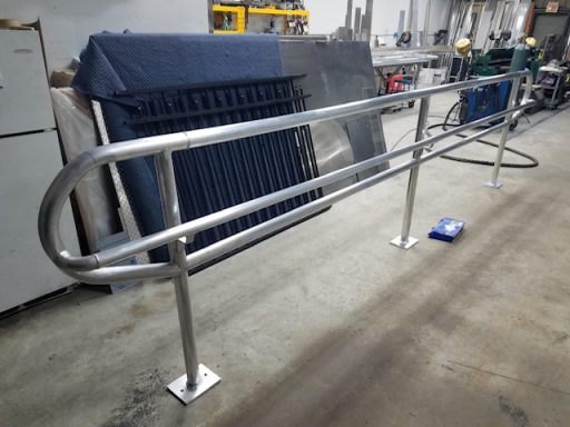 Metal handicap railing